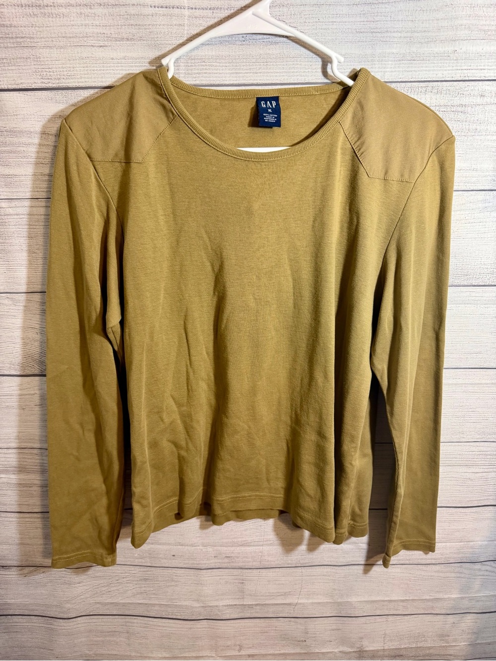 GAP Women's Long Sleeve Crew Tee - Olive